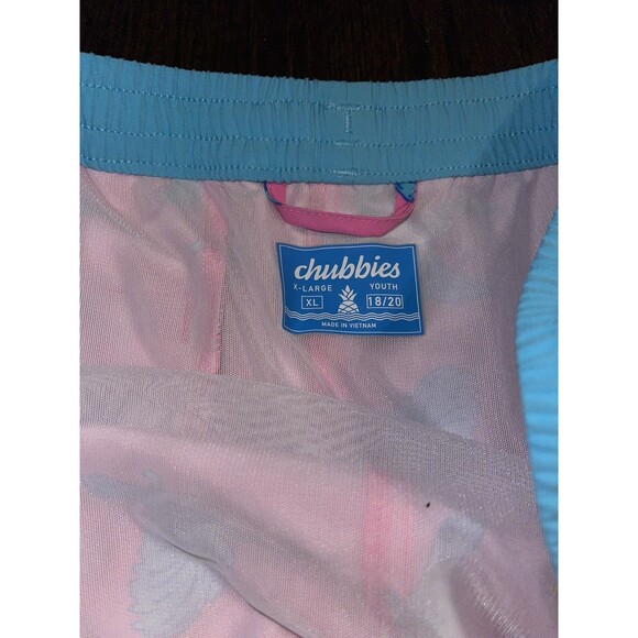 Chubbies Youth XL Swim Trunks Pink Toucan Boys Mesh Lined Shorts NWT Shorts - Picture 7 of 8